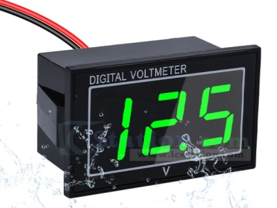 Waterproof 0.56inch DC Digital Voltage Meter, DC5-130V Green LED Battery Volt Meter Gauge Voltage Display for Golf Cart Car, Boats